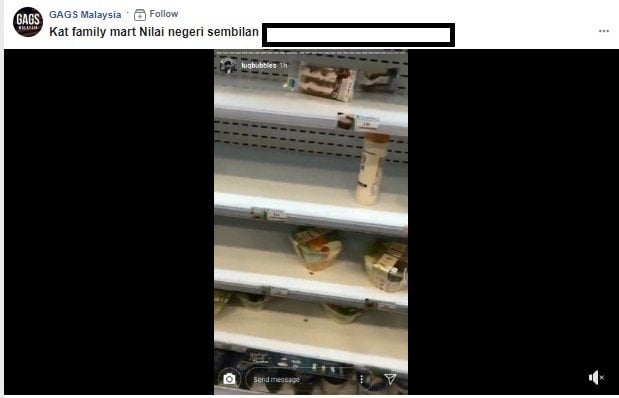 Aksi remaja rusak makanan di minimarket. (Facebook/GAGS Malaysia)