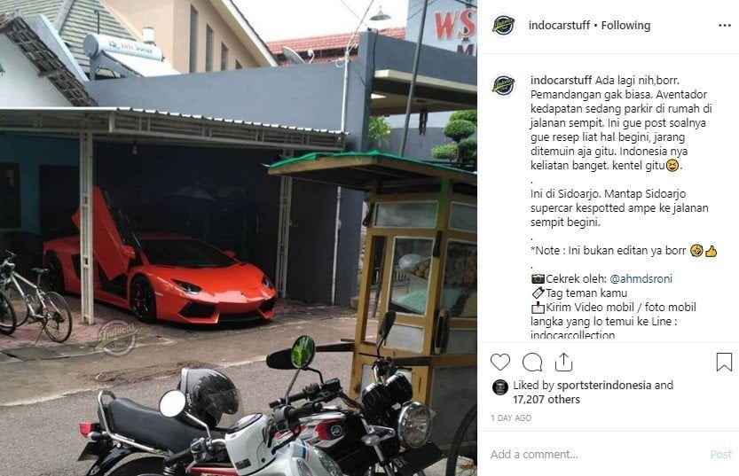 Lamborghini Aventador. (Instagram/indocarstuff)