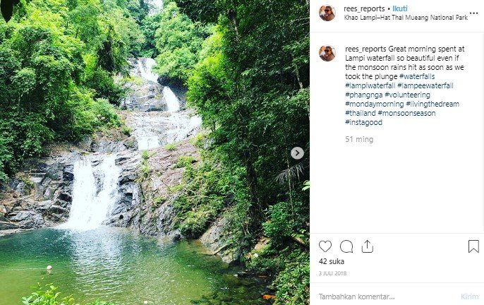 Air Terjun Lampe di Thailand. (Instagram/@rees_reports)