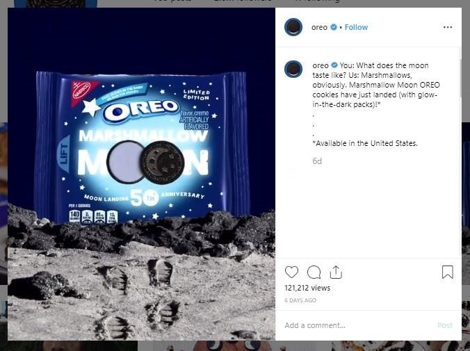 Oreo edisi spesial pendaratan di bulan (instagram.com/oreo)