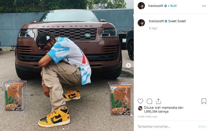 Sereal Reeses Puffs edisi kolaborasi dengan Travis Scott. (Instagram/@reesespuffscereal)