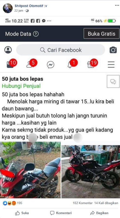 Motor 2-Tak bekas yang dijual mahal. (Facebook/Shitpost Otomotif)