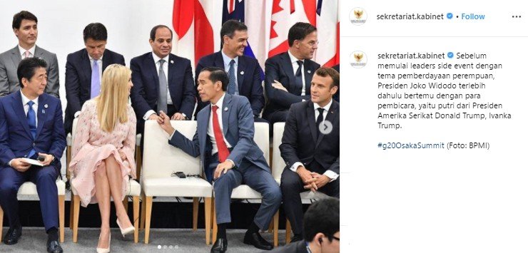 Ivanka Trump dan Jokowi. (Instagram/@sekretariat.kabinet)