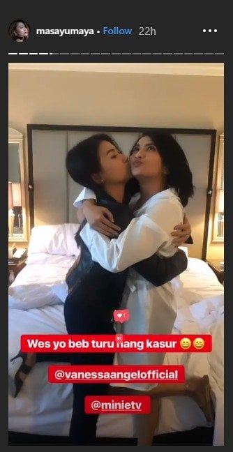 Bebas, Vanessa Angel Tidur di Hotel dan Dapat Ponsel Baru. Tangkapan layar Instastories (instagram.com/masayumaya)