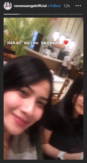 Bebas, Vanessa Angel Merayakan dengan Makan Malam Bersama Keluarga. Tangkapan layar Instastories (instagram.com/vanessaangelofficial)