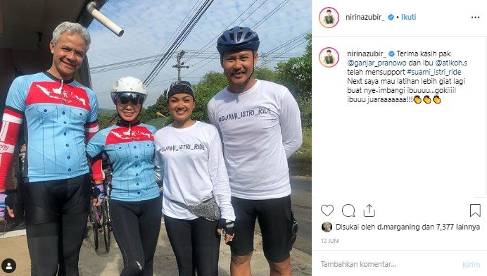 Nirina Zubir dan sang suami dapat dukungan dari Ganjar Pranowo. (Instagram/@nirinazubir)