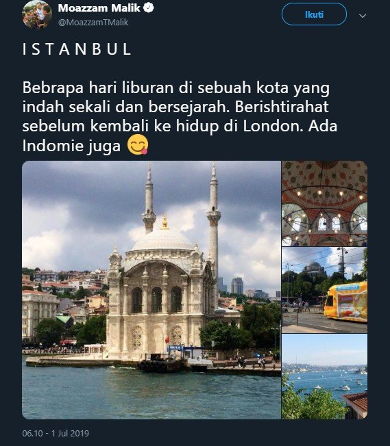 Liburan di Istanbul, Moazzam Malik Bertemu Iklan Indomie di Bus. (twitter.com/MoazzamTMalik)