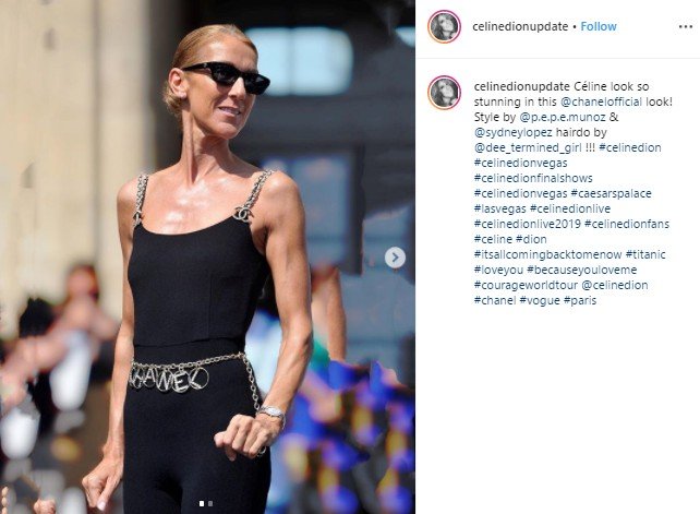 Celine Dion di Paris Couture Week 2019. (Instagram/@celinedionupdate)