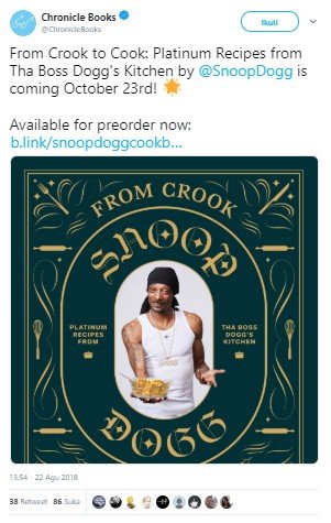 Buku memasak karangan Snoop Dogg. (Twitter/ChronicleBook)