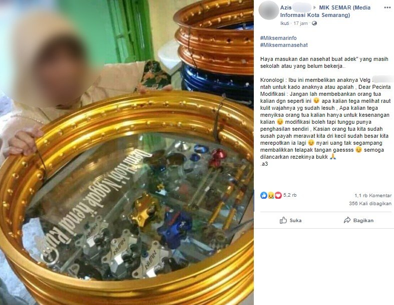 Kisah wanita tua yang viral. (Facebook/MIK Semar)