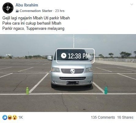 Latihan Parkir Mobil. (Facebook/Abu Ibrahim)