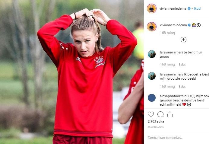 Striker Timnas Wanita Belanda, Vivianne Miedema. (Instagram/@viviannemiedema).