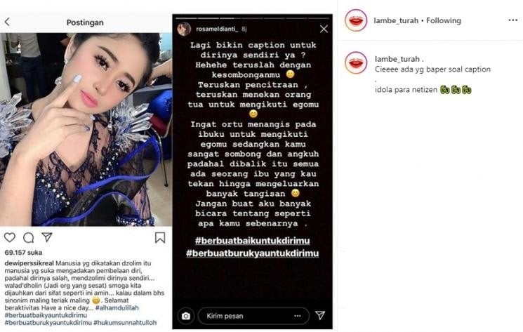 Perseteruan Dewi Perssik dan Rosa Meldianti. [instagram]