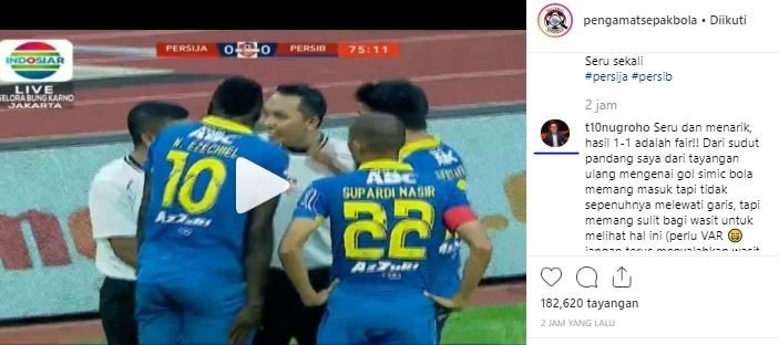 Pengamat sepak bola, Tio Nugroho, berikan pendapat soal gol Marko Simic. (Instagram/@pengamatsepakbola).