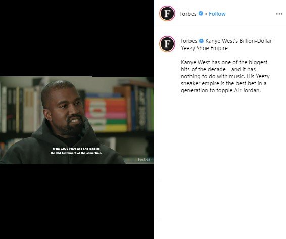 Kanye West. (Instagram/@forbes)