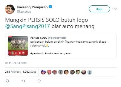 Cuitan Kaesan Pangarep. (Twitter/@kaesangp).
