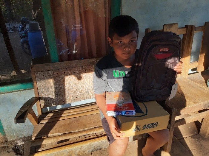 Pasha Pratama (12), warga Bulu RT5/RW14 Desa Bejiharjo, Karangmojo, Kabupaten Gunungkidul, Daerah Istimewa Yogyakarta. [Suara.com/Rahmat Ali]