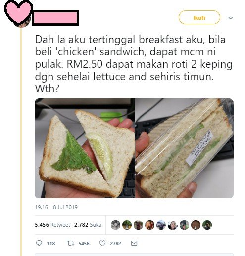 Beli Sandwich untuk Sarapan, Wanita Ini Kaget Lihat Isinya. (Twitter)