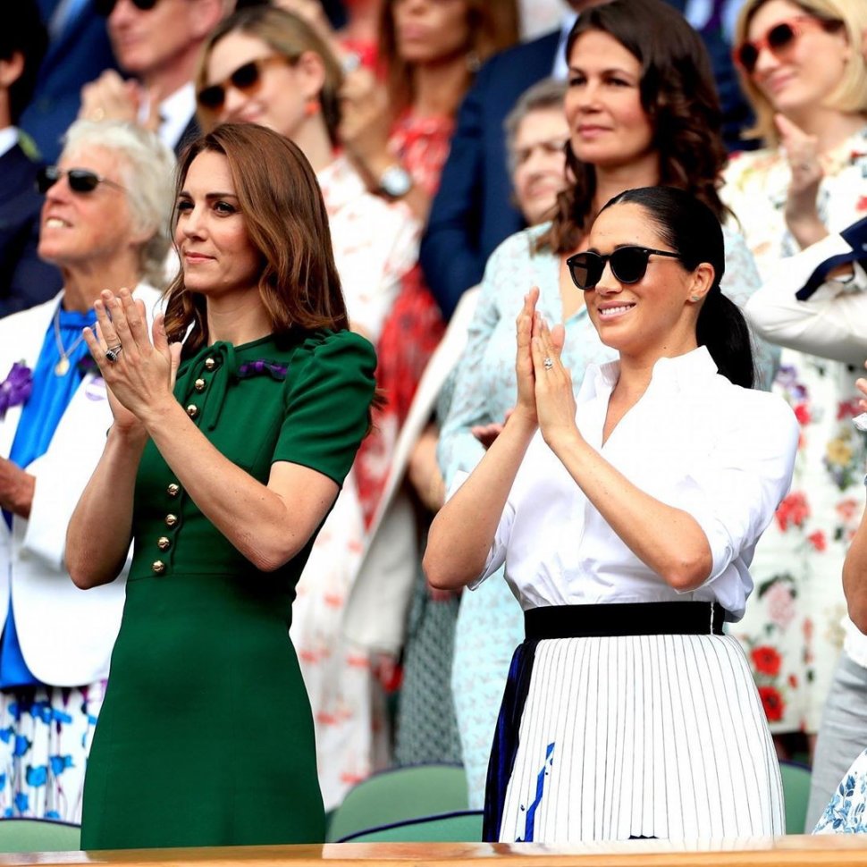 Kate Middleton dan Meghan Markle di Wimbledon 2019. (Instagram/@sussexroyal)