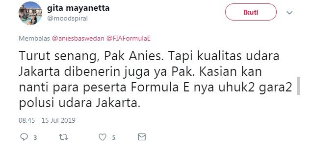 Cuitan warganet kritik Anies Baswedan tangani polusi udara Jakarta (Twitter/ @moodspiral)