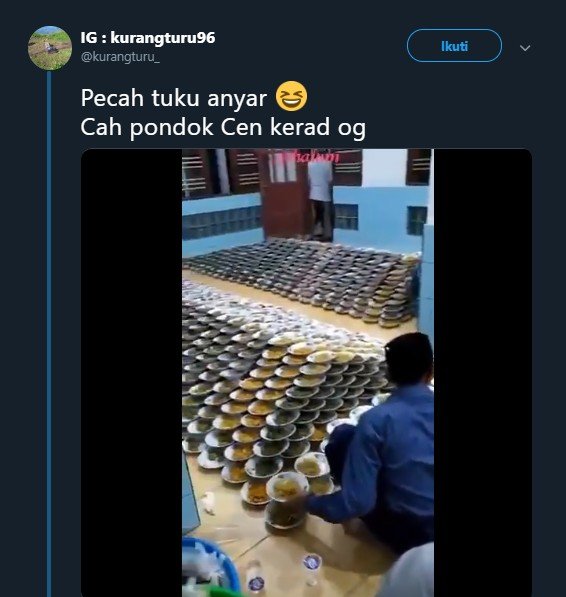 Santri Susun Piring dengan Kecepatan Tinggi, Videonya Viral. (twitter.com/kurangturu_)