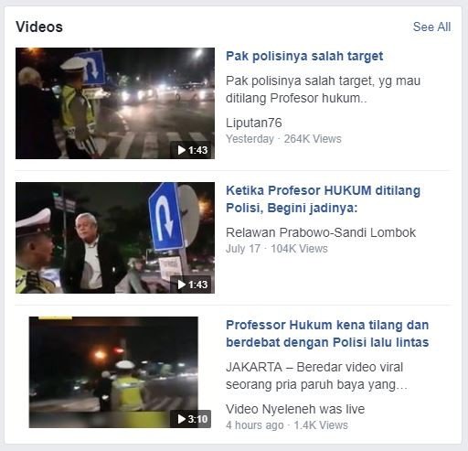 Video profesor hukum menceramahi polisi viral di media sosial. (Facebook)