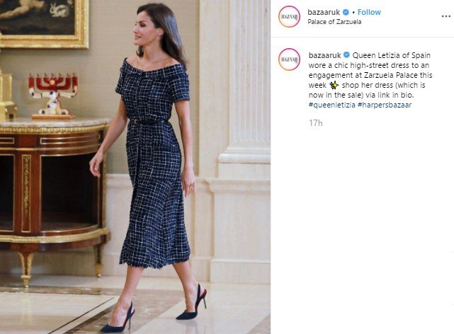 Ratu Letizia dari Spanyol. (Instagram/@bazaaruk)