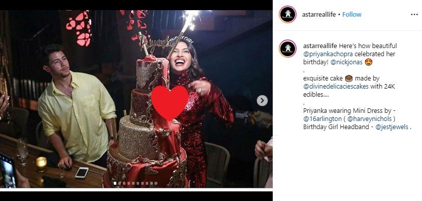 Ulang Tahun ke-37, Priyanka Chopra Tampil Seksi dengan Dress Merah. (Instagram/@astarreallife)