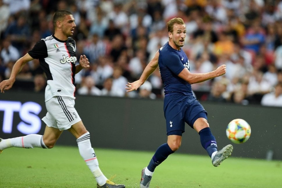 Striker Tottenham, Harry Kane, pada pertandingan melawan Juventus di ICC 2019. (Roslan Rahman/AFP).