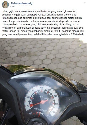 Tips Jual Motor Bekas yang Aman. (Facebook/Siebenundzwanzig)