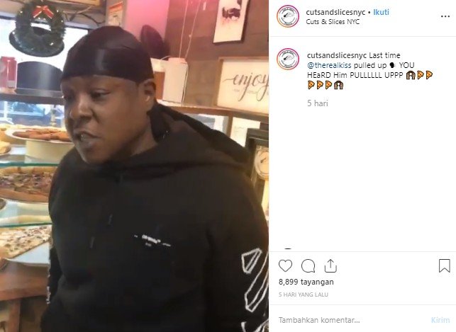 Rapper Jadakiss pesan pizza tapi hanya pinggiranya saja. (Instagram/@cutandslicenyc)