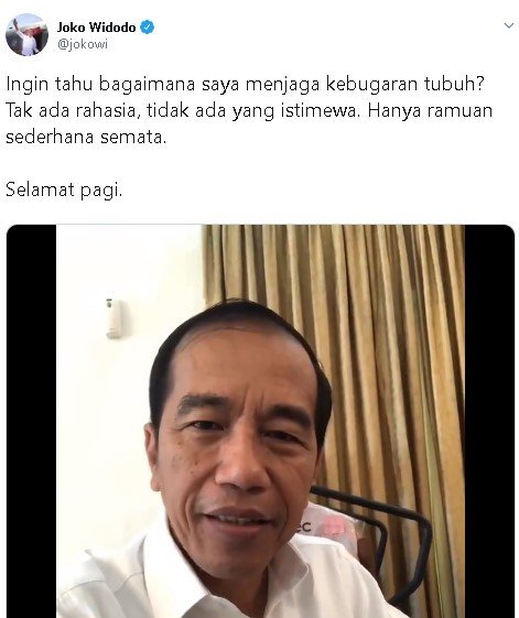 Jokowi bagikan tips menjaga kebugaran. (Twitter/@jokowi)
