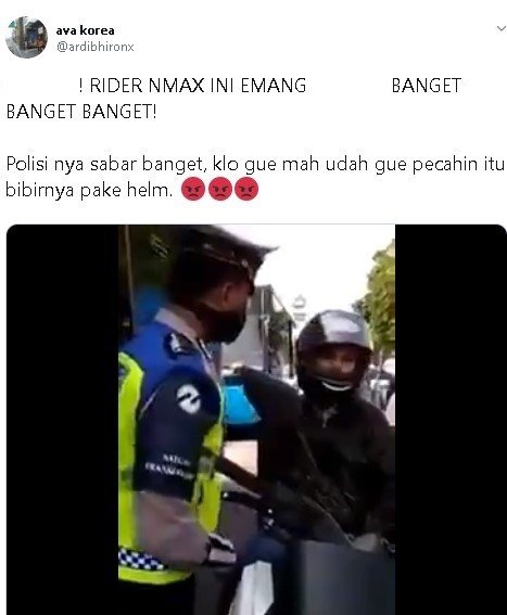 Pemotor nekat terobos jalur busway. (Twitter/@ardibhironx)