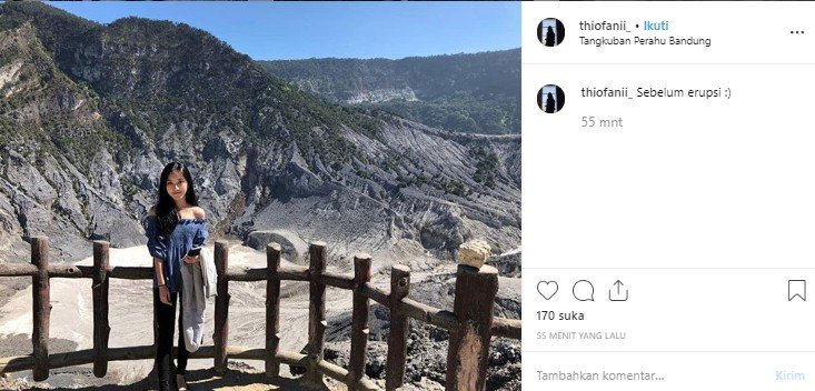 Potret Gunung Tangkuban Perahu sebelum erupsi. (Instagram/@thiofanii_)