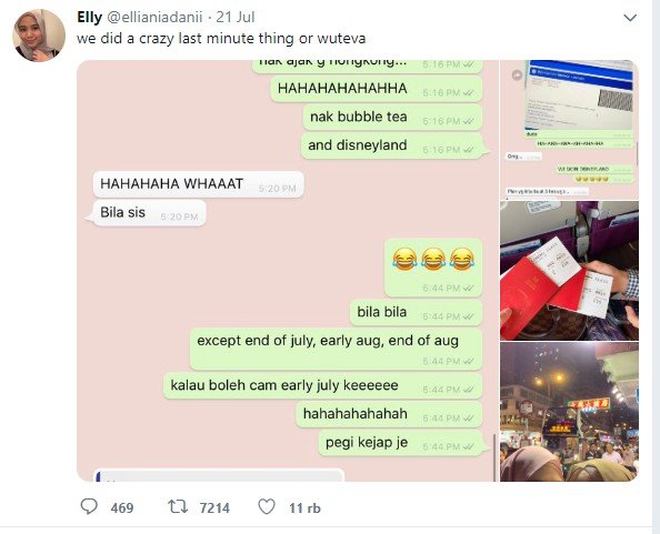 Liburan Dadakan ke Hongkong, Kisah 2 Turis Wanita Ini Viral. (Twitter/@ellianiadani)