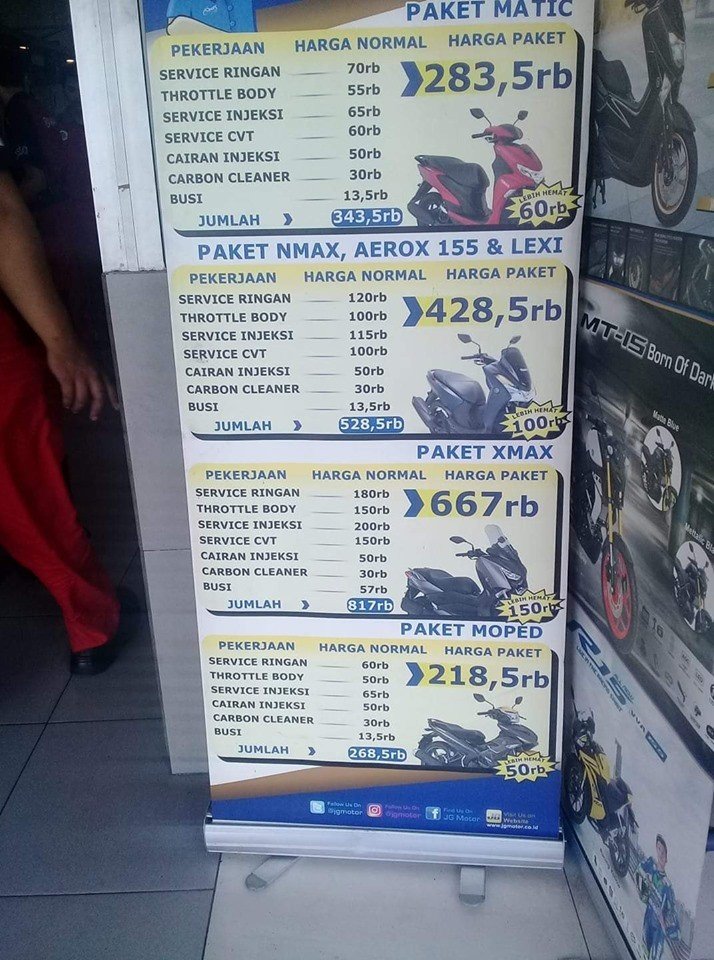 Tarif servis motor yang tak ramah kantor. (Facebook/‎Zhacky Hernandez)