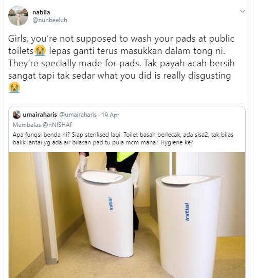 Kesal Ada Orang Cuci Pembalut di Toilet, Curhatan Wanita Ini Mendadak Viral. (Twitter/nuhbeeluh)