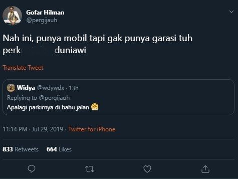 Cuitan Gofar Hilman. (Twitter/pergijauh)