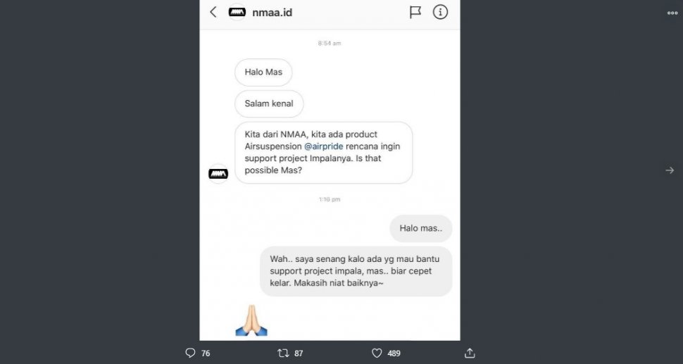 Alitt 'Shitlicious' Susanto Dapat Air Suspension Gratis. (Twitter/shitlicious)