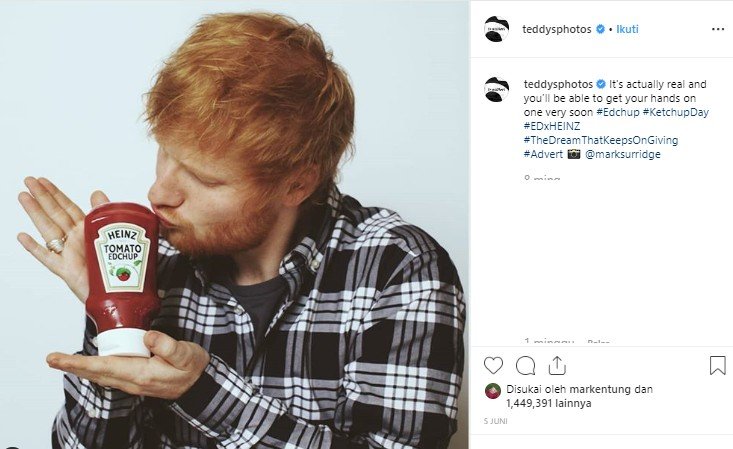 Saus tomat edisi Ed Sheeran. (Instagram/@teddysphotos)