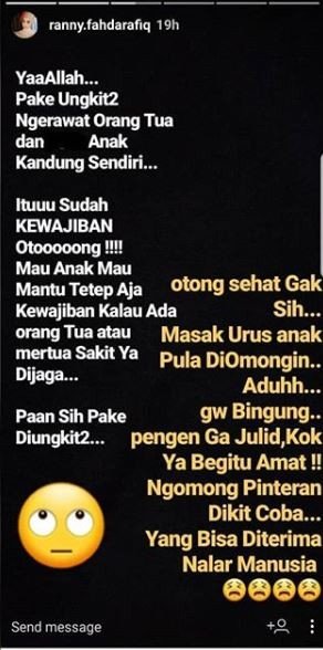 Keluarga Fairuz A Rafiq menanggapi permintaan maaf Galih Ginanjar. [instagram/ranny.fahdarafiq]