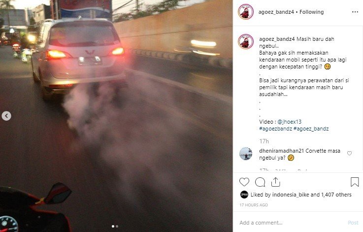 Knalpot Wuling Cortez Ngebul. (Instagram/agoez_bandz4)