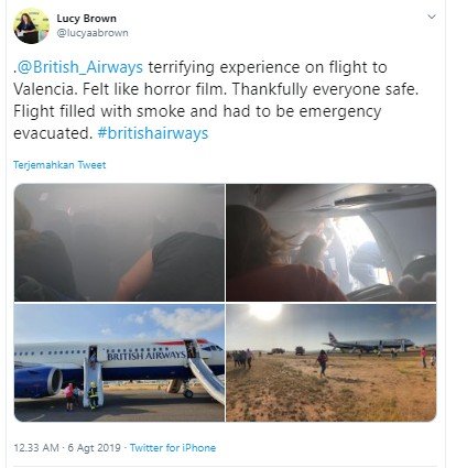  Mencekam, Ada Asap Misterius Muncul di Dalam Pesawat, Penumpang Dievakuas. (Twitter/MJGalindo)