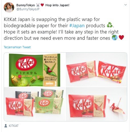 Keren, Kemasan KitKat Ramah Lingkungan Ini Bisa Disulap Jadi Origami. (Twitter/BunnyTokyoJP)