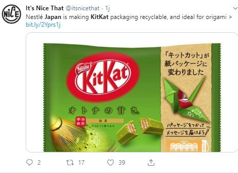 Keren, Kemasan KitKat Ramah Lingkungan Ini Bisa Disulap Jadi Origami. (Twitter/itsnicethat)