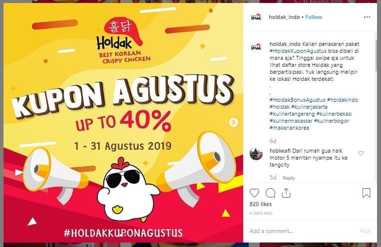 Promo Kemerdekaan bulan Agustus (instagram.com/holdak_indo)