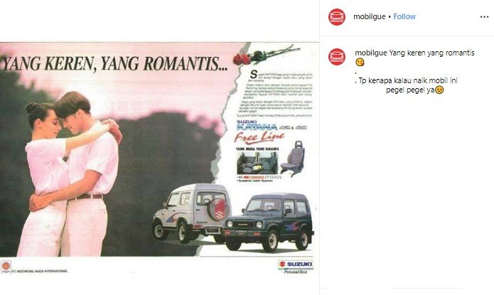 Iklan lawas Suzuki Jimny/Katana. (Instagram@mobilgue)