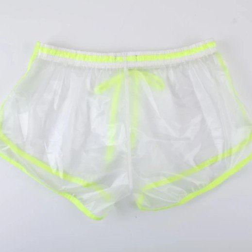 Berlin Transparent Waterproof Beach Shorts lime. (Maverickswimwear.com)