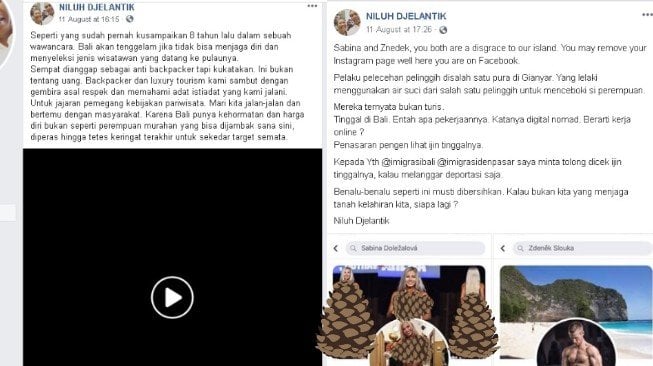 Bule di Bali lecehkan air suci - (Facebook/@niluhdjelantik)