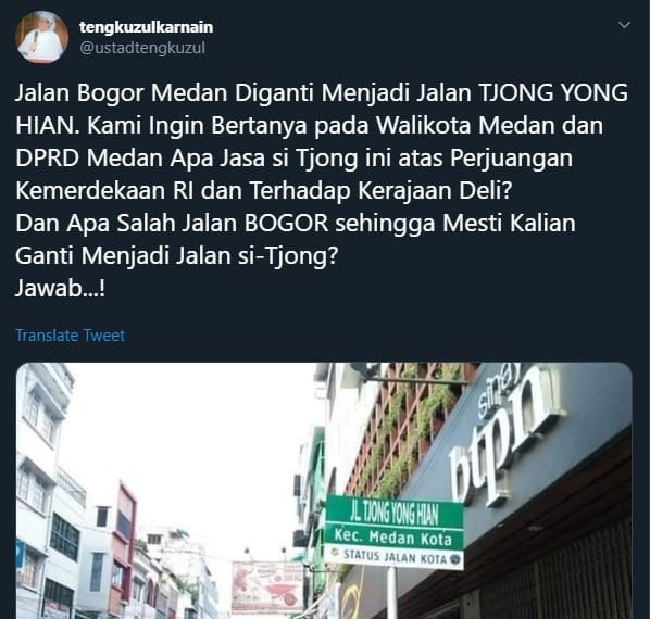 Cuitan Tengku Zul. (Twitter)